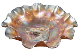 c1910 Carnival glass horse head bowl - $54.45