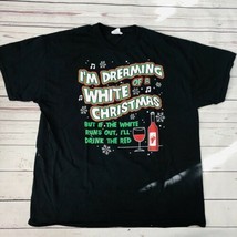 I&#39;m Dreaming Of A White Christmas Funny Wine Womens T-Shirt Black XL - £8.59 GBP