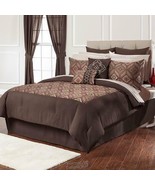 Sander Home Fashions 14-Piece Luxury Collection Carson Brown Burgundy Queen - $94.99