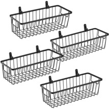 Farmhouse Metal Wire Bin Basket With Wall Mount - Small, 4 Pack - Portable Hangi - £31.16 GBP