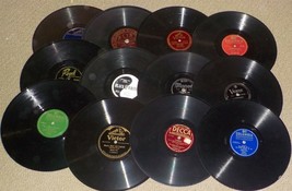 Lot Of 10 - 10&quot; - 78 Rpm Shellac Records For Decorations Or Crafts - £15.63 GBP