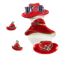 Red Hat Society Jewelry Lot Enamel and Rhinestones Lovely Pieces - $8.68