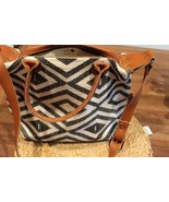 Tribe Alive Custom Carryall Purse Black/White/Camel Cotton Leather Cross... - €26,24 EUR