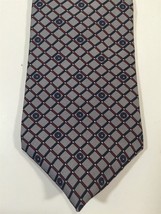 Vintage Hardy Amies Silk Tie - Blue And Red Geometric Pattern - $14.99
