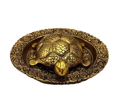 Feng Shui Vastu Metal Tortoise with Turtle with Plate for Success and Prosperity - £31.64 GBP