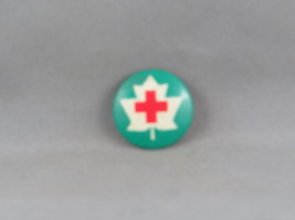 Vintage Red Cross Pin - Red Cross Canada Green Background - Metal Pin - $15.00