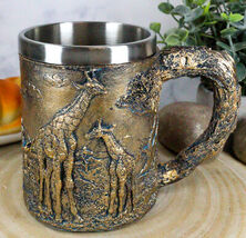 Ebros Giraffe And Calf Family Coffee Mug Textured With Rustic Tree Bark ... - $25.99