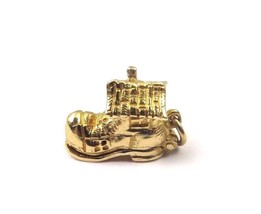 14k Yellow Gold Vintage Shoe House Charm That Opens - £207.18 GBP