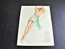 Beautiful Girl Risqué- August 1946, Original Calendar Page by Famed Pin-Up Artis - £32.99 GBP