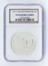 1991-S $1 Support Rushmore Argent Commémoratif NGC PF69 Ultra Camée - $100.32