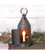 15 Inch Revere Lantern in Kettle Black Wired Country Tin Farmhouse Farm ... - $68.31