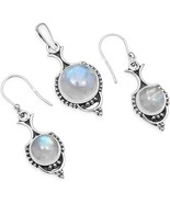 925 Sterling Silver Moonstone Gemstone Engagement Gift Jewelry Set - $85.46 CAD