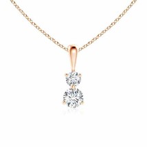 ANGARA Two Stone Natural Diamond Pendant Necklace in 14K Gold | (GVS2, 0.34 Ctw) - £1,029.49 GBP