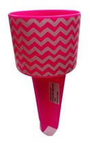 Pink Herring Bone Plastic Party Beach Sand Glass Holder NWT - $4.83