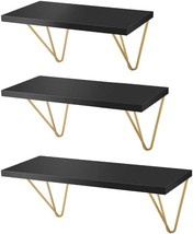 White Floating Shelves With Triangle-Shaped Gold Brackets From Dcigna Are Part - £30.57 GBP