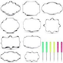 10 Pieces Plaque Frame Cookie Cutter Stainless Steel Biscuit Cutter Fond... - £20.43 GBP