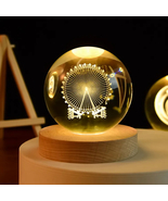 Paris Wheel Night Lights, 3D Print  Lamp, Crystal Ball, Astronomy Gift ,... - £16.22 GBP