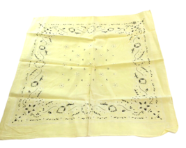 Paisley Bandana Handkerchief Light Yellow Cotton Made in USA Fast Color ... - £7.62 GBP