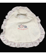 Baby Guess Bib Vintage White Ruffle Stitched Tea Pot Cup Girls Pink Embr... - $417.54 MXN