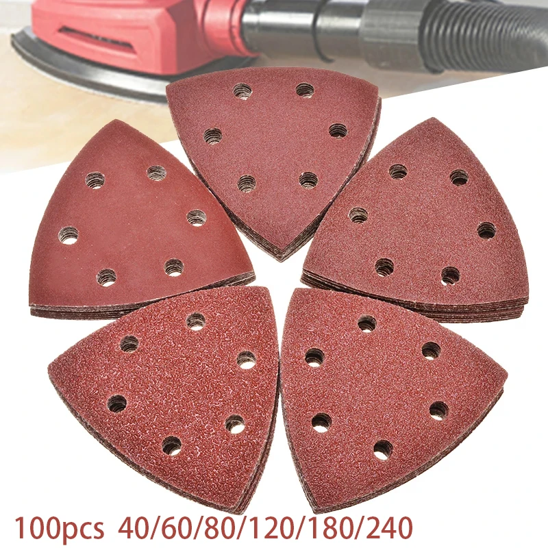 100PCS Triangular Sanding Disc 90mm Delta Sander Hook &amp; Loop Sandpaper A... - $225.52