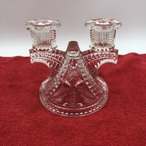 Federal Glass Windmill Wigwam Art Deco Double Candlestick Candle Holder AS IS - £6.12 GBP