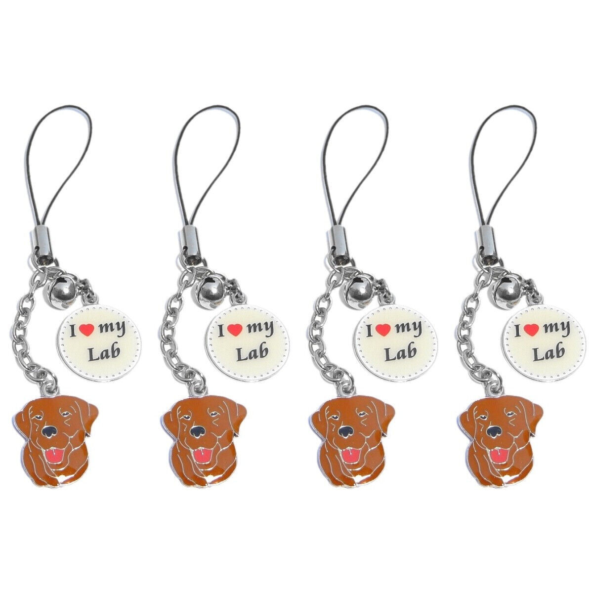 4 Charms Dark Brown LAB - with Loop for Bag, Purse, Keychain - 4of552291 - $9.88