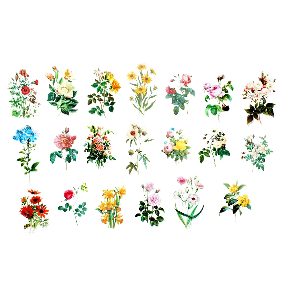 40Pcs/Bag Plant Nature Flower Decorative PVC Sticker Epoxy Resin -Flower... - €4,45 EUR