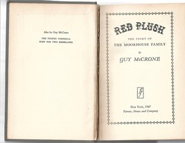 Red Plush: The Story Of The Moorhouse Family  by Guy McCrone Hard Cover 1947   - £6.60 GBP