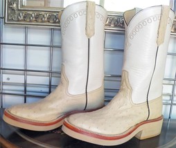 Rios of Mercedes Winter White Full Quill Ostrich Cowboy Boots 6C Ladies ... - £455.66 GBP