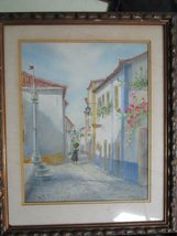 June L Webb 1920-2012 Watercolor Original Town Street 12 X 15 - £192.41 GBP