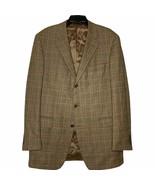 Samuelsohn Sport Coat Blazer Size 43 XL Tan Plaid 3-Button Zealander Woo... - $29.11