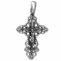 Croix Pectorale Orthodoxe Crucifix Consacrée au Saint-Sépulcre Argent 925 - $22.31