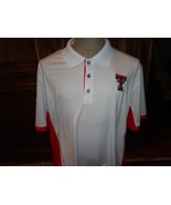 White &amp; Red Sewn Texas Tech Red Raiders Polyester Polo Shirt Adult 2XL N... - £15.79 GBP