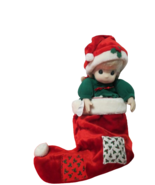 Vtg 1995 Precious Moments Nikki Christmas Doll In Stocking New W/Tag - £17.13 GBP
