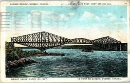 Le Pont de Quebec Postcard Quebec Bridge Canada Posted 1925 - £11.83 GBP