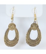 Monet Vintage Silver and Gold Pierced Earrings Tear Drop Hoop  Signed Da... - €13,51 EUR