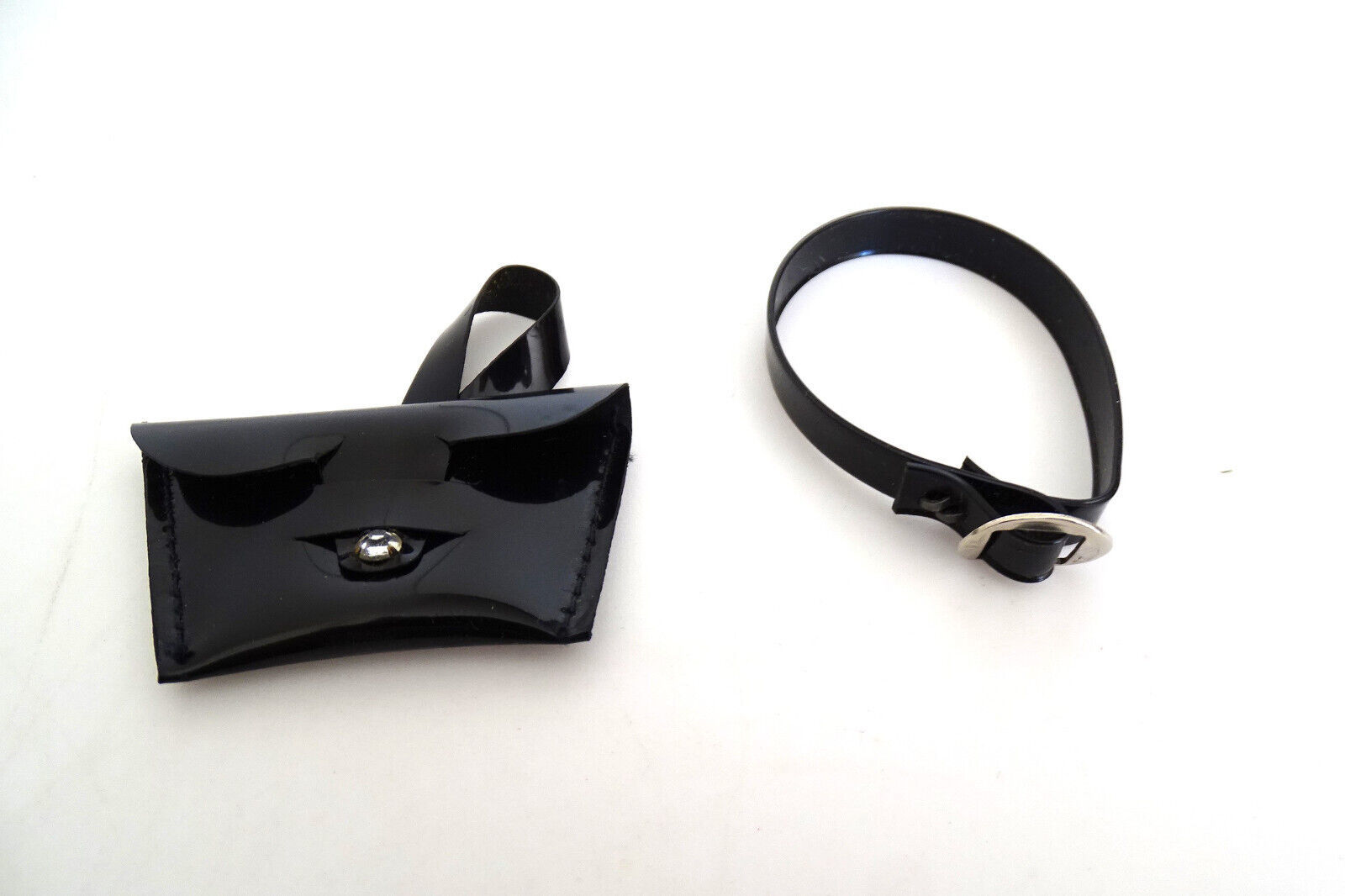 Primary image for Vintage 1950's Black Patent Leather Belt & Purse for 10"-12" Fashion Doll