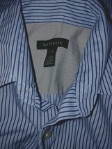 Van Heusen COTTON/POLYESTER Ls Blue Pinstripe SHIRT-S(14/14.5)-NWOT-NICE - £11.18 GBP