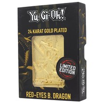Yu-Gi-Oh! Red Eyes Black Dragon Metal Card 24k Gold Plated Ingot Limited Edition - £31.96 GBP