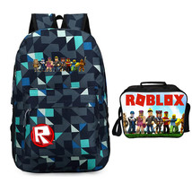 Roblox Backpack Daylight Package Series Lunch Box Blue Grid Schoolbag Daypack - £40.20 GBP