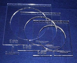 3 Piece Inside Circle Set W/rulers ~3/8&quot; Thick - Long Arm- For 1/4&quot; Foot - $58.08