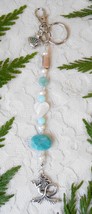 Keychain or Purse Charm, Sea Glass Northwest, Amazonite Nugget, Mother of Pearl  - £17.22 GBP