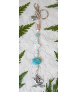 Keychain or Purse Charm, Sea Glass Northwest, Amazonite Nugget, Mother o... - $22.00