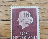 Netherlands Stamp Queen Juliana 10c Used Brown/Red - £1.48 GBP