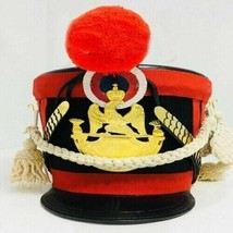 New French Napoleonic Shako Helmet with Red Plume Leather helmet gift - £118.12 GBP