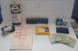 Vintage Lot of First Aid Oval Eye Pads Compress Bandage Ear Ice Pack Tin... - £26.99 GBP