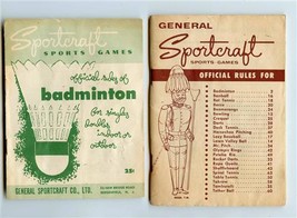 General Sportcraft Sports &amp; Games Official Rules Issue 6 &amp; Badminton Rules - $17.82