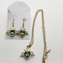 Hearts &amp; Angel Wings Necklace &amp; Earrings Set - $5.00
