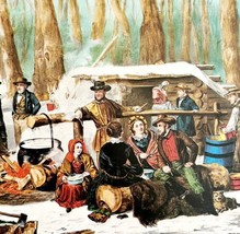 American First Scene Frontier 1955 Currier &amp; Ives Color Plate Print DWEE37 - £31.96 GBP