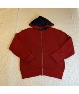 Polo Ralph Lauren Red Blue Pony Mens Full Zip Knit Sweater Jacket Small RL-92 - £56.04 GBP